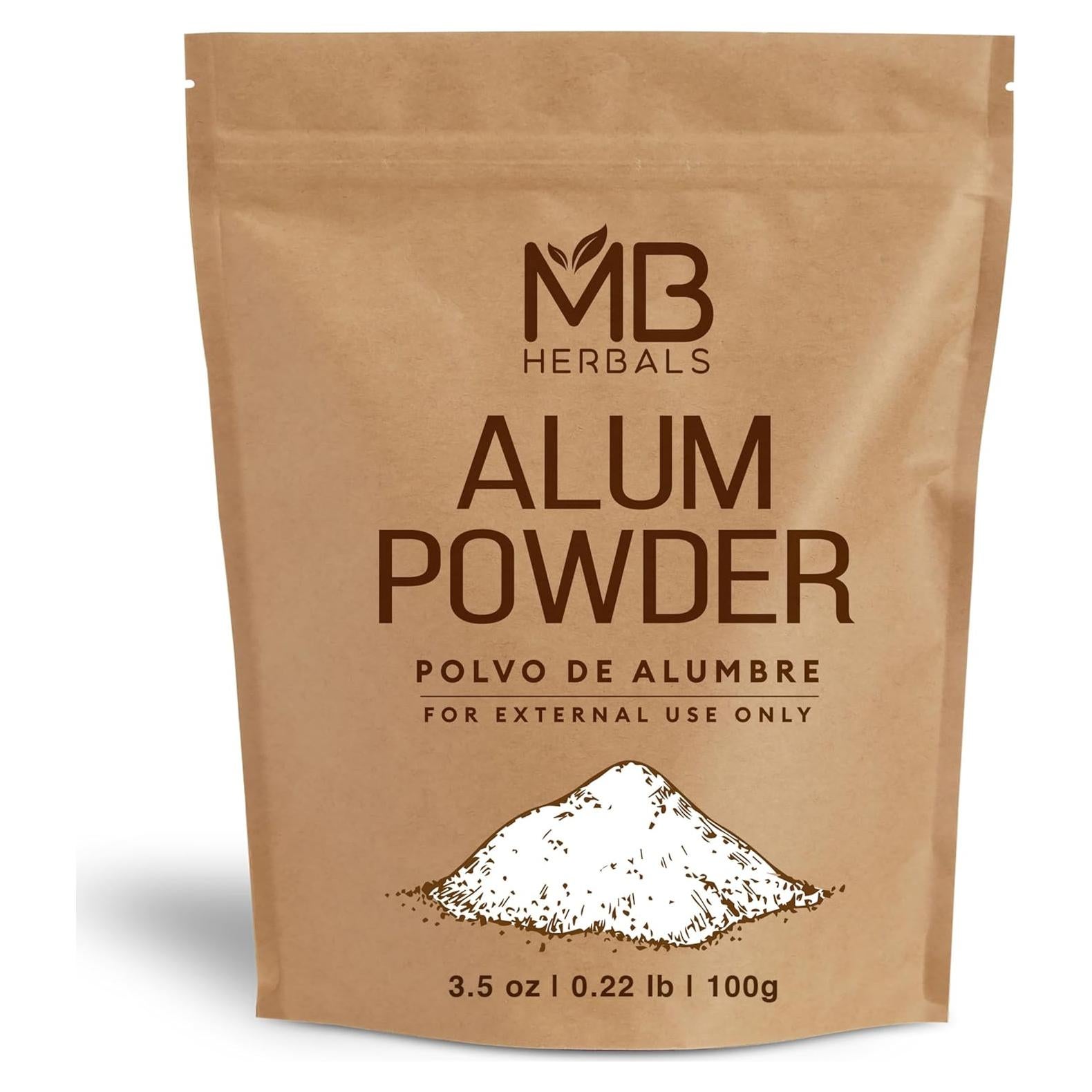 Polvo de Alumbre MB Herbals 100g - Desodorante y Mordiente