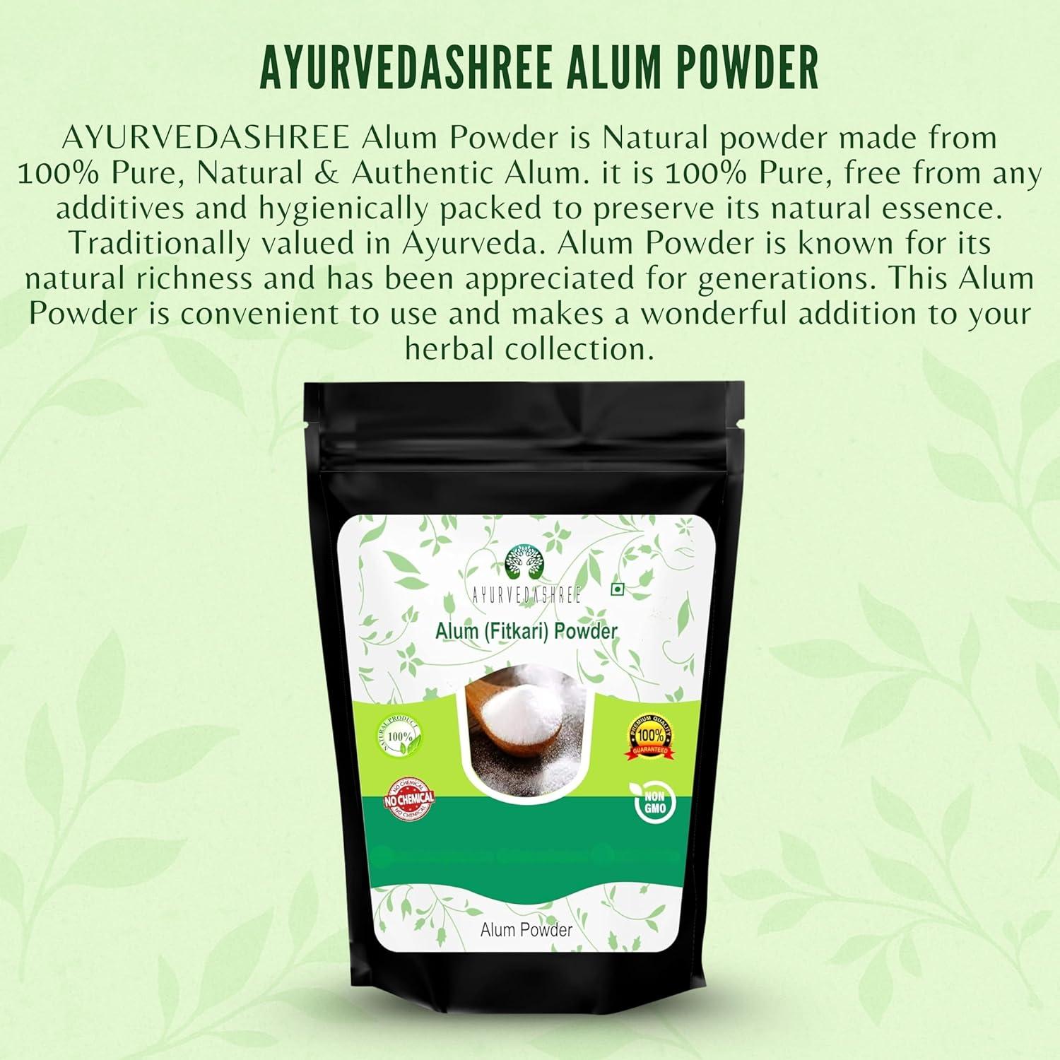 Polvo de Alumbre 100g AYURVEDASHREE Grado Alimenticio Natural
