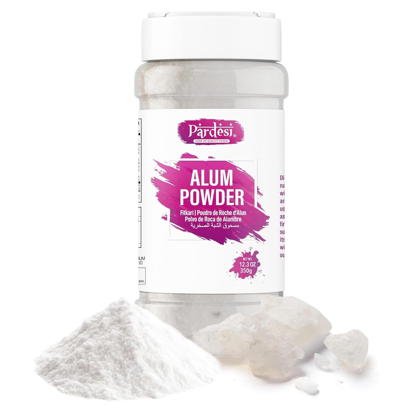 Polvo de Alumbre Blanco 350g Pardesi - Natural para Cocina y Uso Doméstico