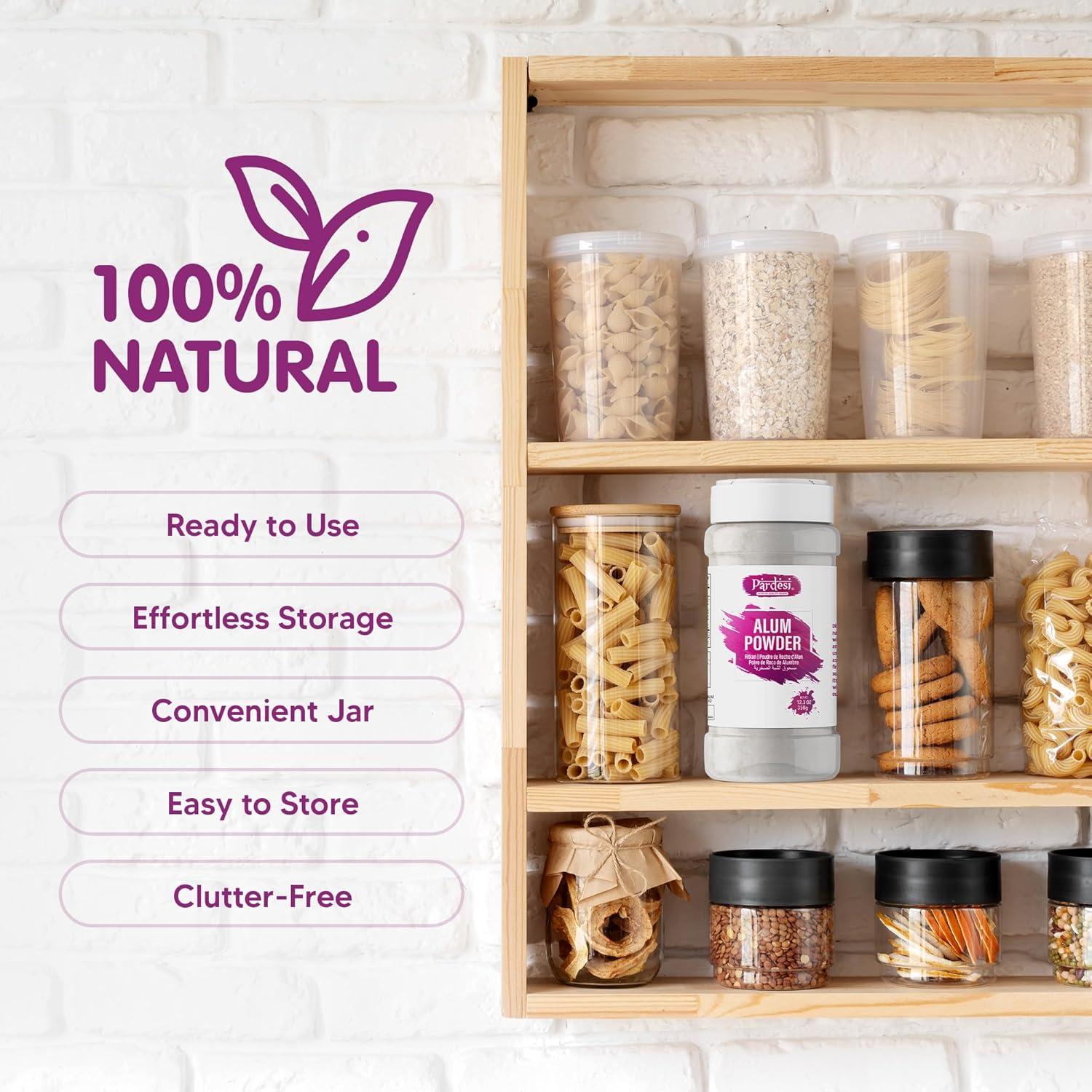 Polvo de Alumbre Blanco 350g Pardesi - Natural para Cocina y Uso Doméstico