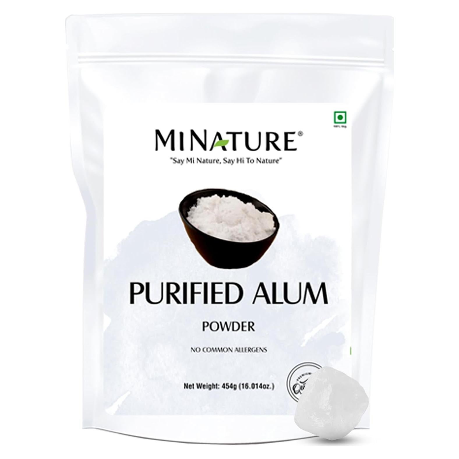 Polvo de Alumbre de Potasio Mi Nature 454g - Cuidado Facial y Desodorante Natural