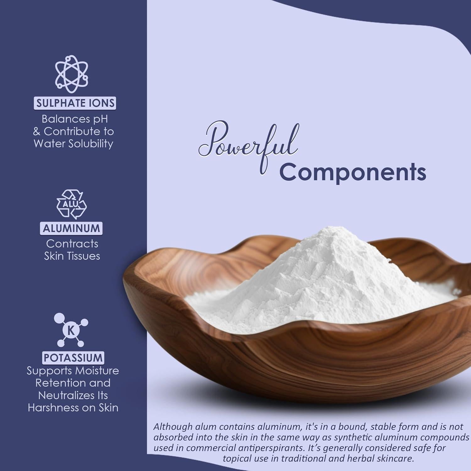 Polvo de Alumbre de Potasio Mi Nature 454g - Cuidado Facial y Desodorante Natural