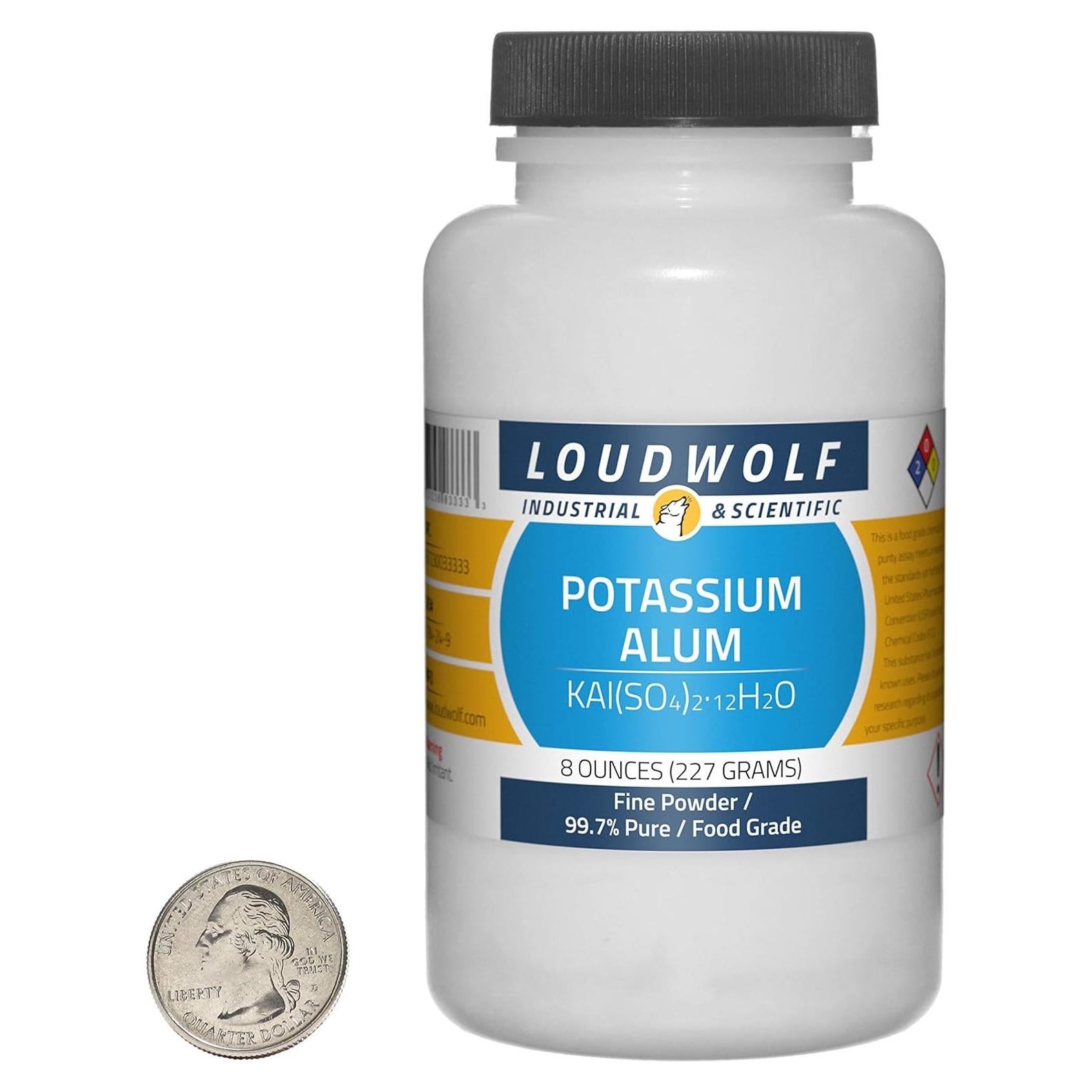 Alumbre de Potasio 99.7% Puro Grado Alimenticio 227g