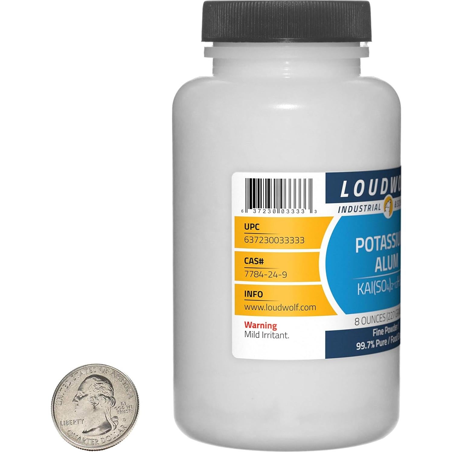 Alumbre de Potasio 99.7% Puro Grado Alimenticio 227g