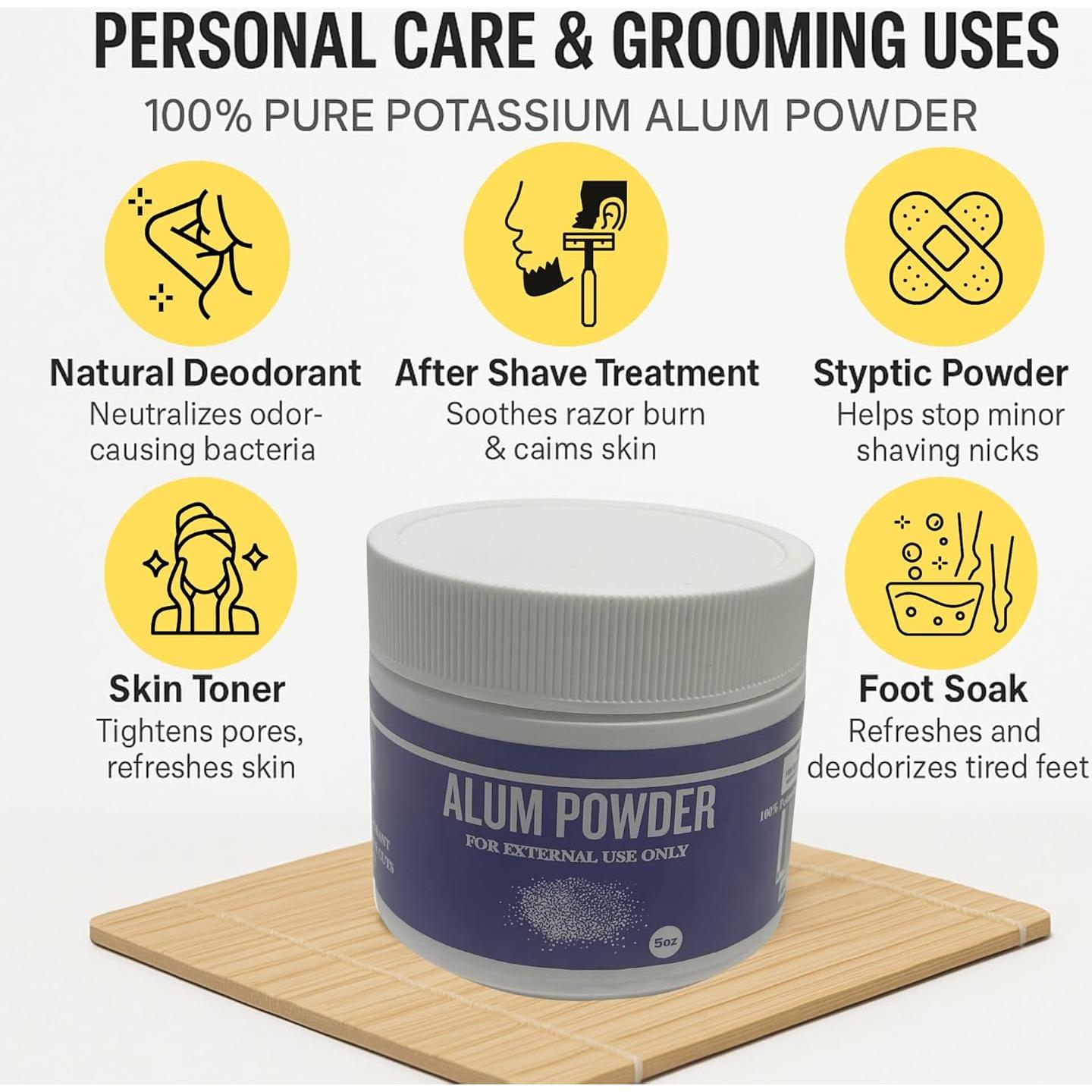 Polvo de Alumbre de Potasio 142g - Desodorante Natural G.B.S