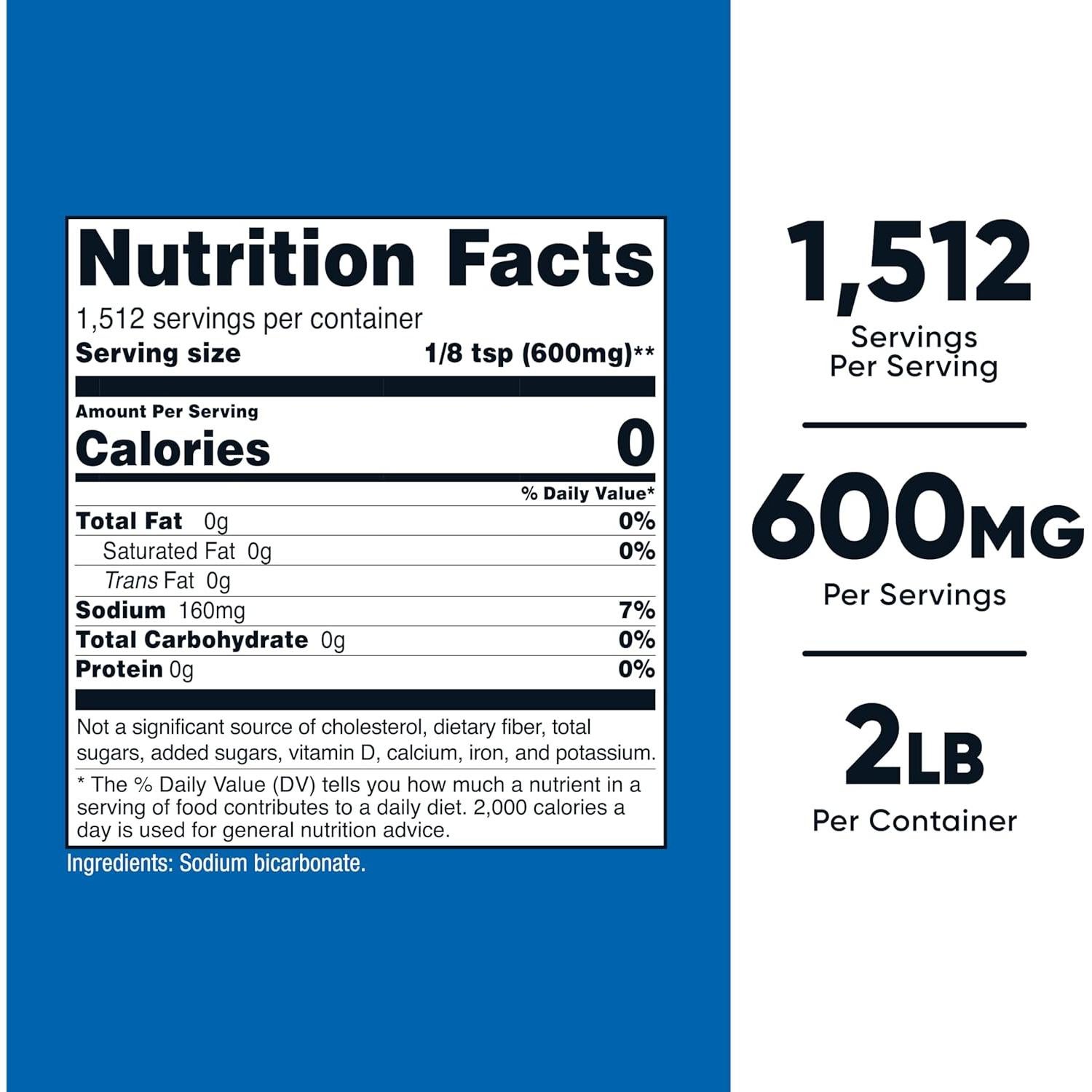 Bicarbonato de Sodio Nutricost 0.91 KG - 600 mg por porción