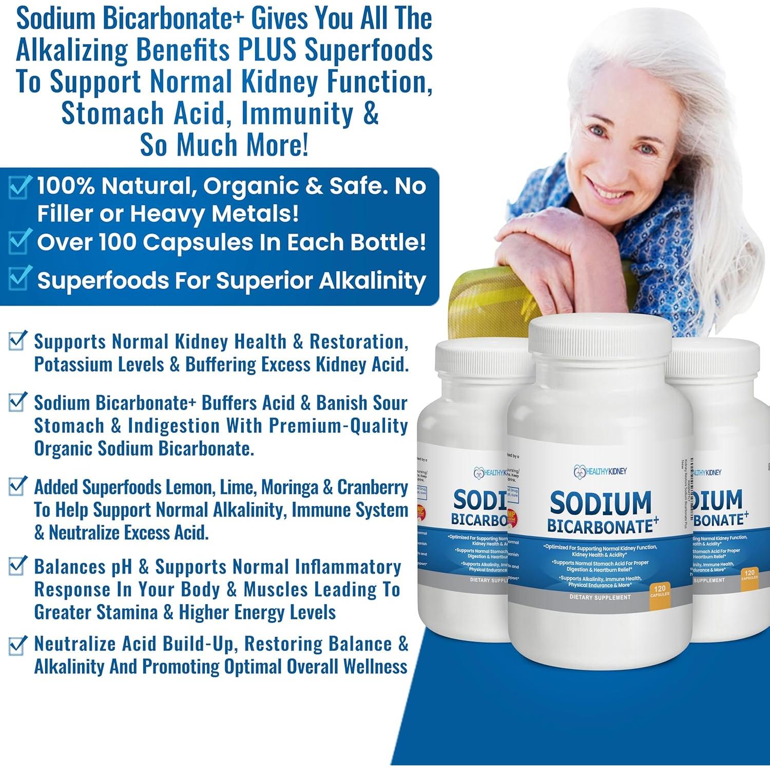 Cápsulas de Bicarbonato de Sodio Orgánico 650 mg - Salud Renal y Digestiva