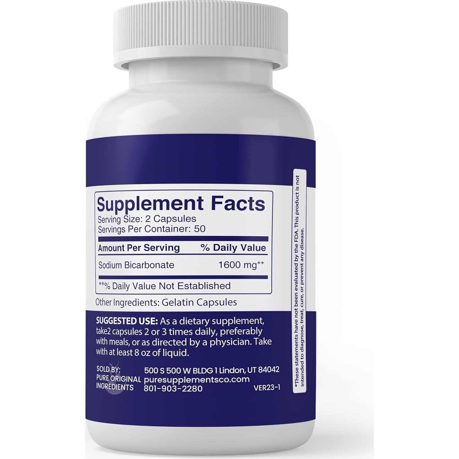 Bicarbonato de Sodio Puro Siempre Puro 100 Cápsulas 117g