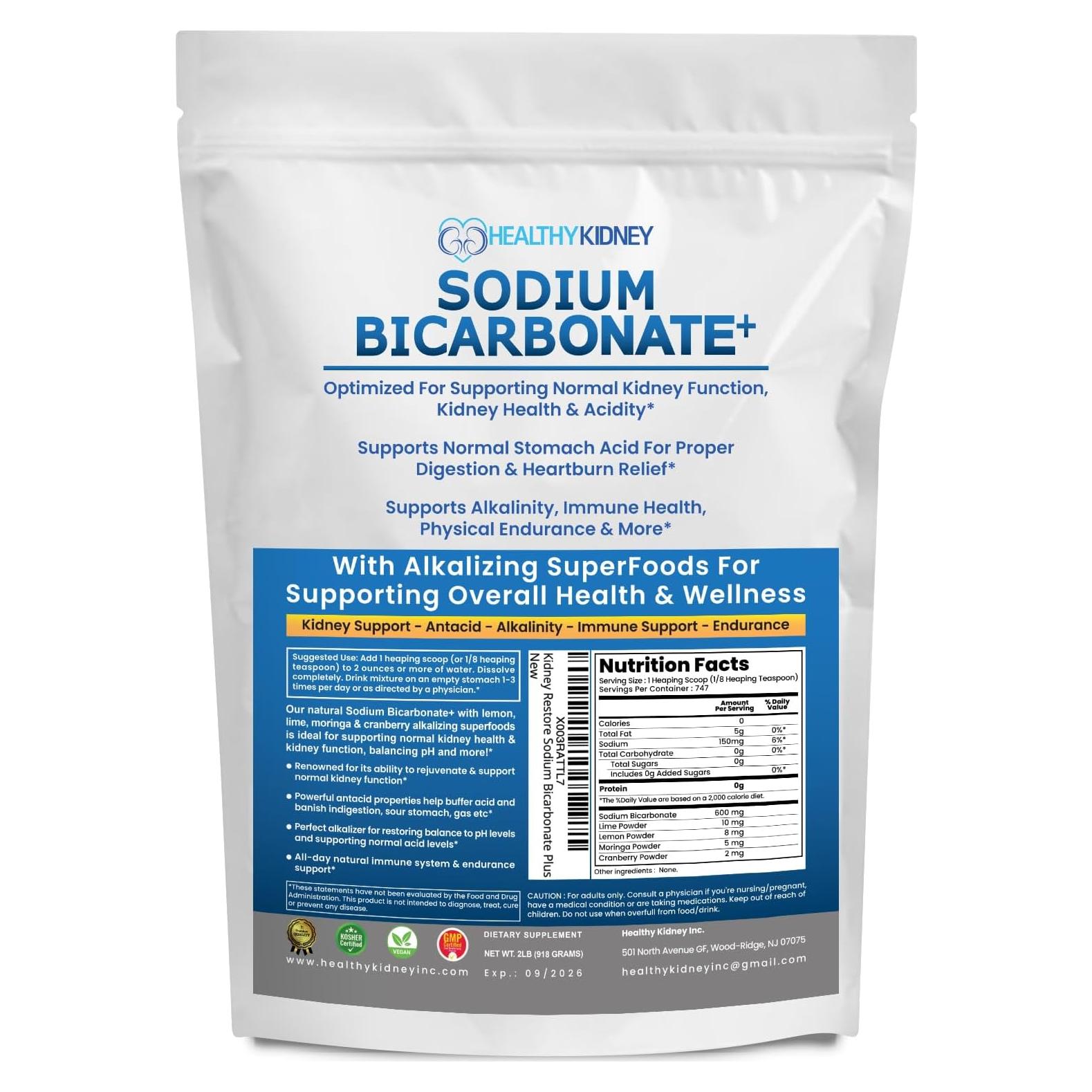 Suplemento Alcalino Bicarbonato de Sodio Orgánico 0.91 kg
