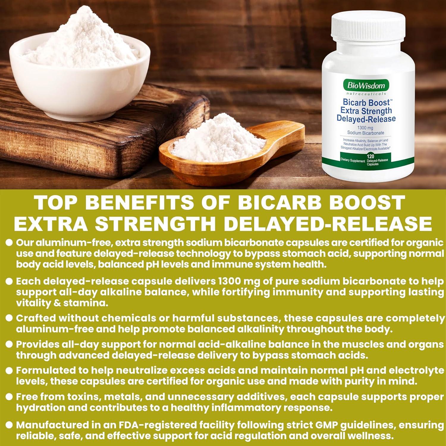 Bicarb Boost Cápsulas 1300mg Bicarbonato de Sodio Orgánico