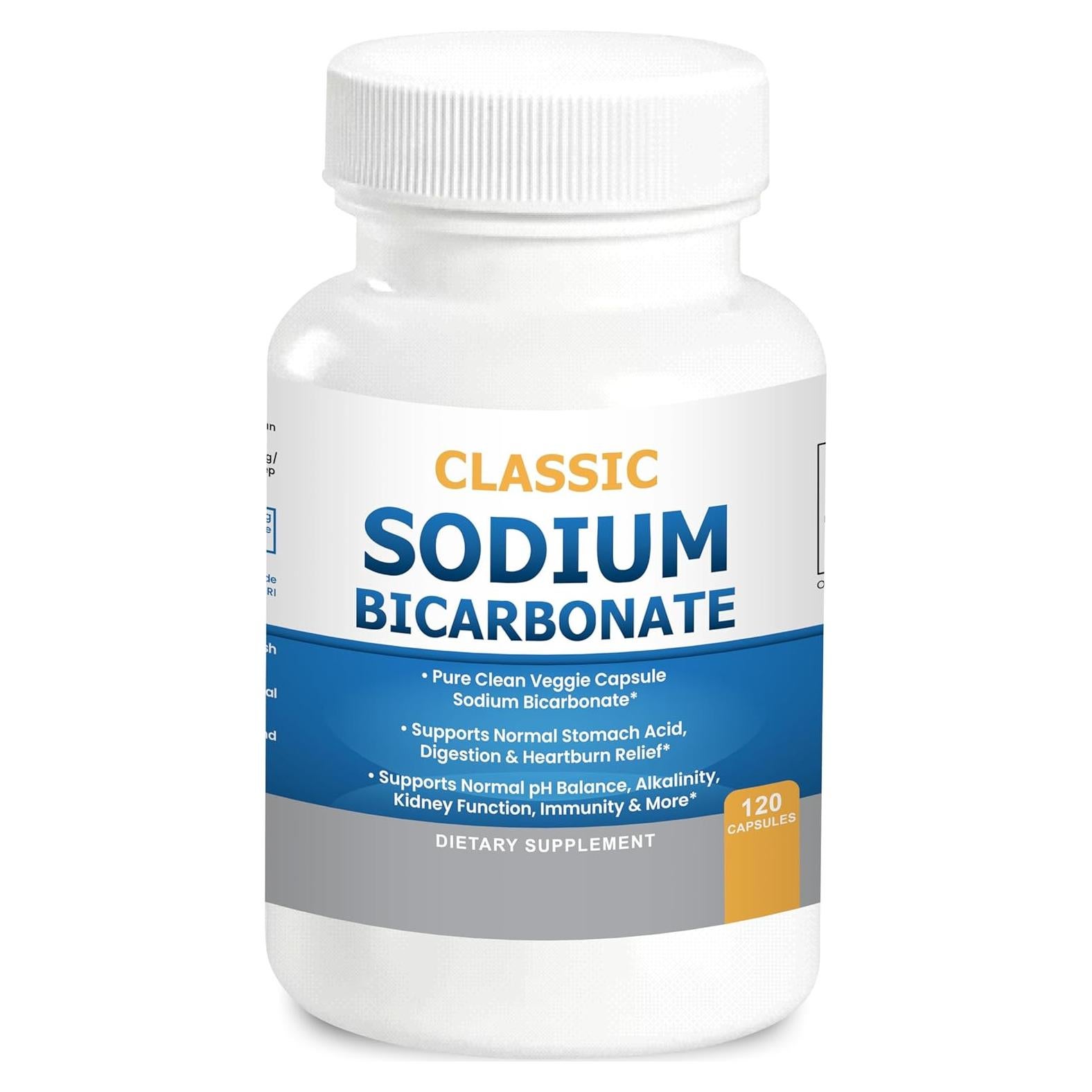 Bicarbonato de Sodio Clásico 650mg Orgánico 120 Cápsulas