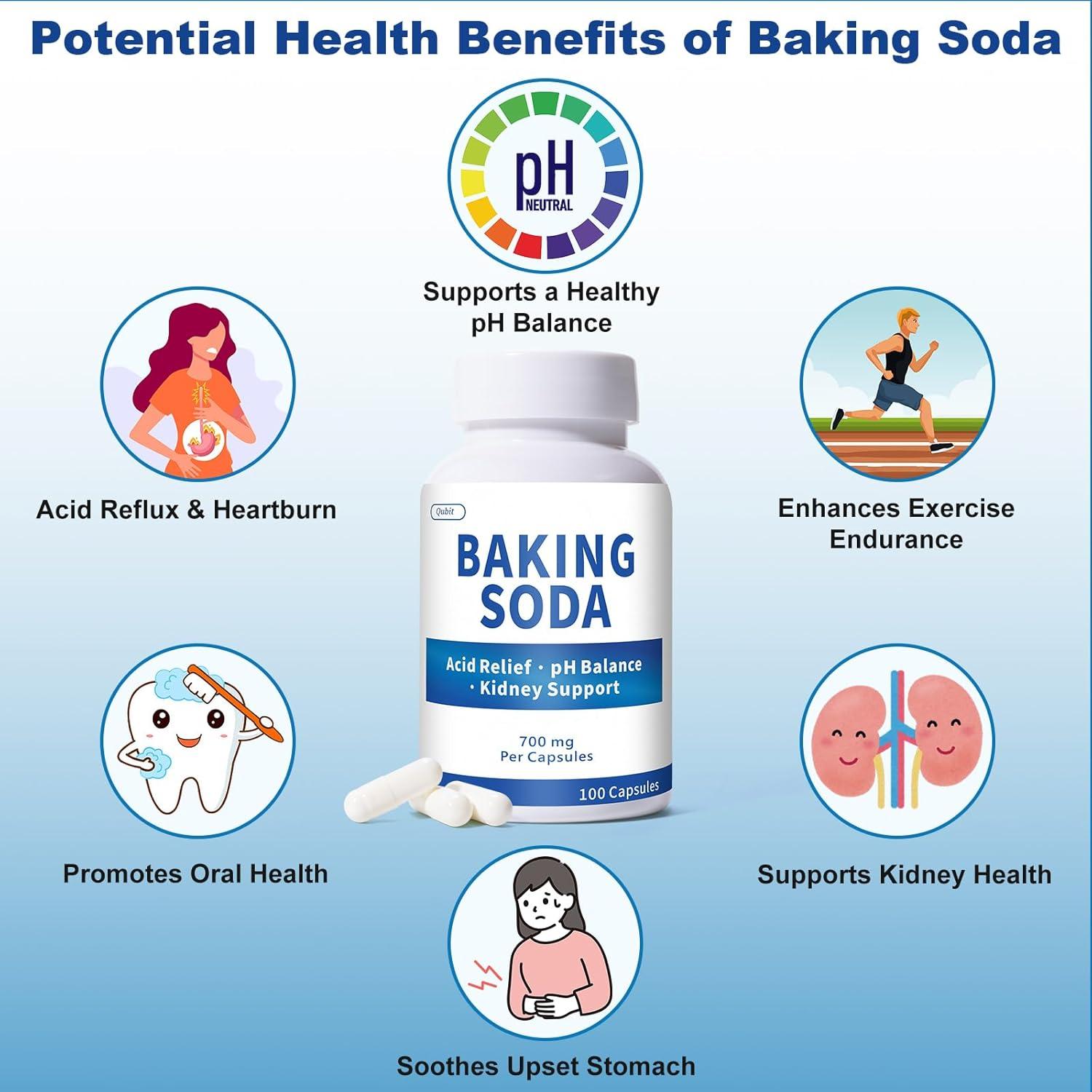 Cápsulas de Bicarbonato de Sodio Qubit 700mg - 100 Unidades