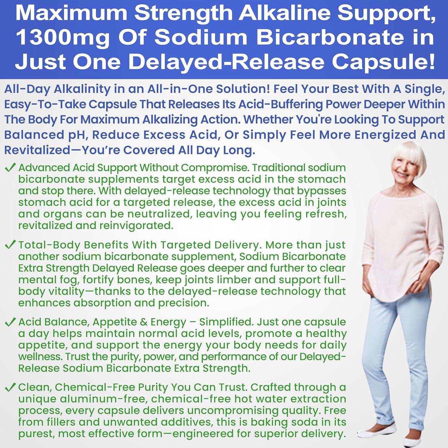 Cápsulas de Bicarbonato de Sodio Orgánico 1300mg - 120 Tabletas