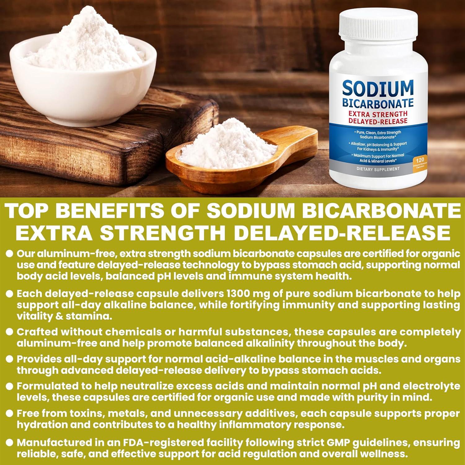 Cápsulas de Bicarbonato de Sodio Orgánico 1300mg - 120 Tabletas