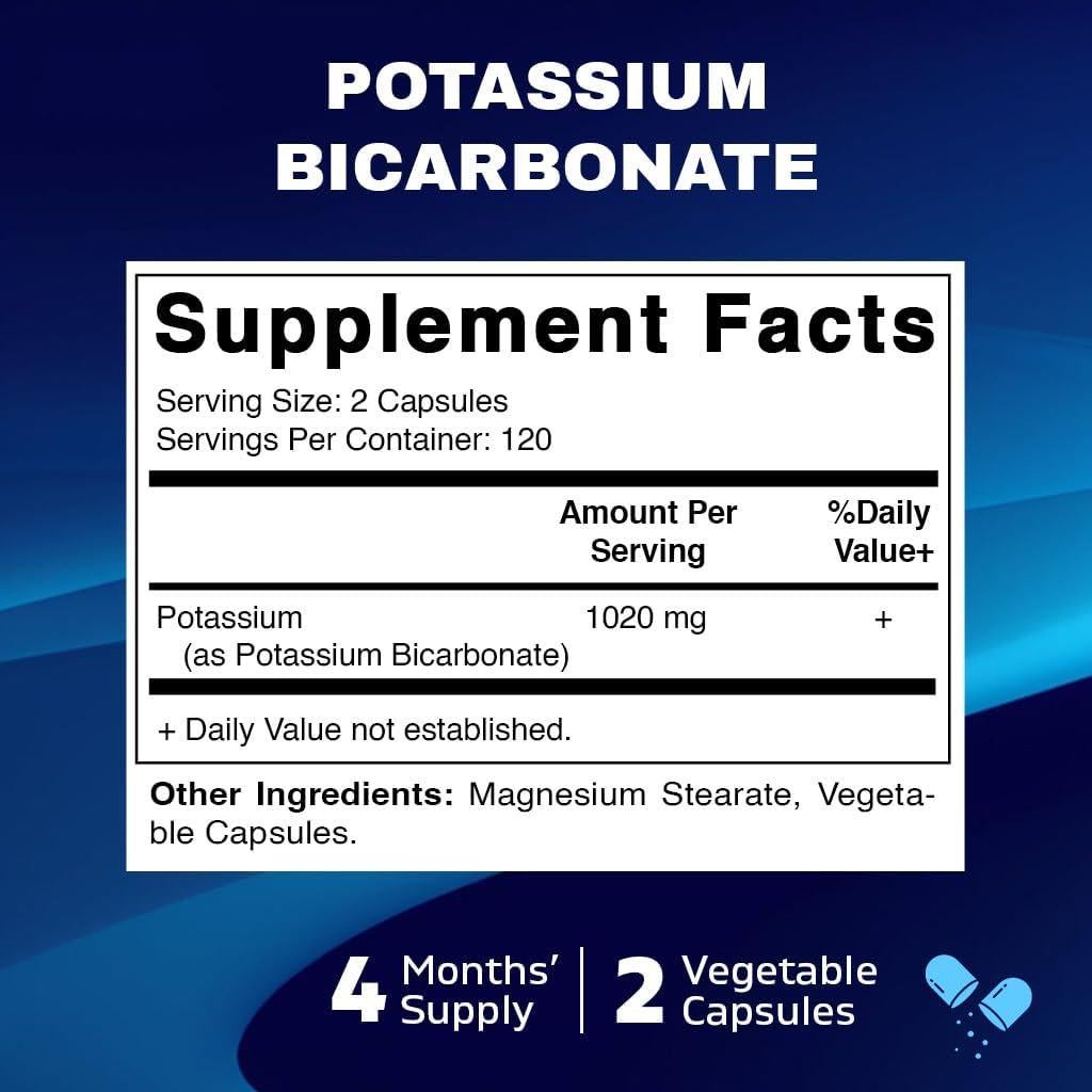 Suplemento de Potasio Vitamatic 1020 mg 240 Cápsulas Vegetales