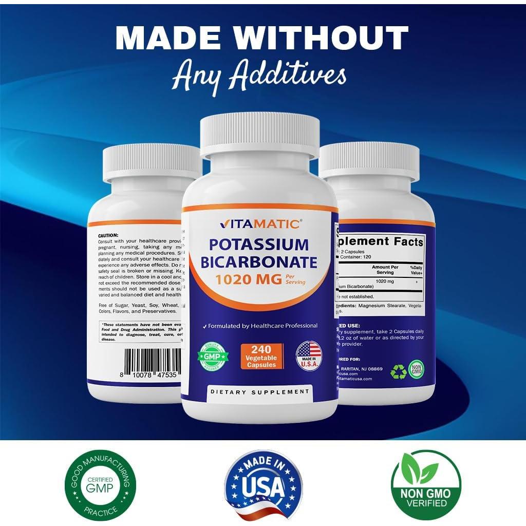 Suplemento de Potasio Vitamatic 1020 mg 240 Cápsulas Vegetales