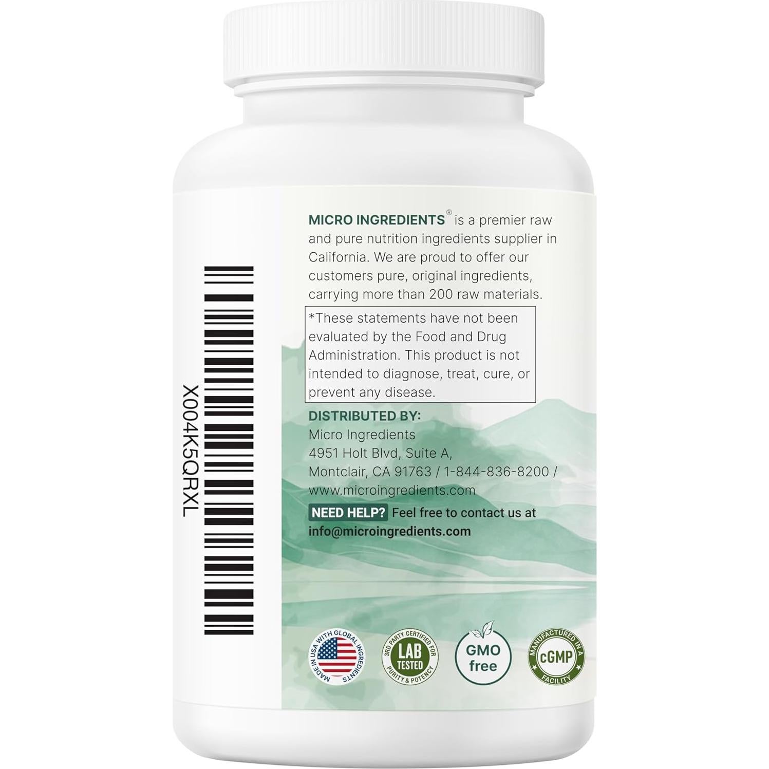 Orotato de Litio 10mg Micro Ingredients 240 Cápsulas Vegetales