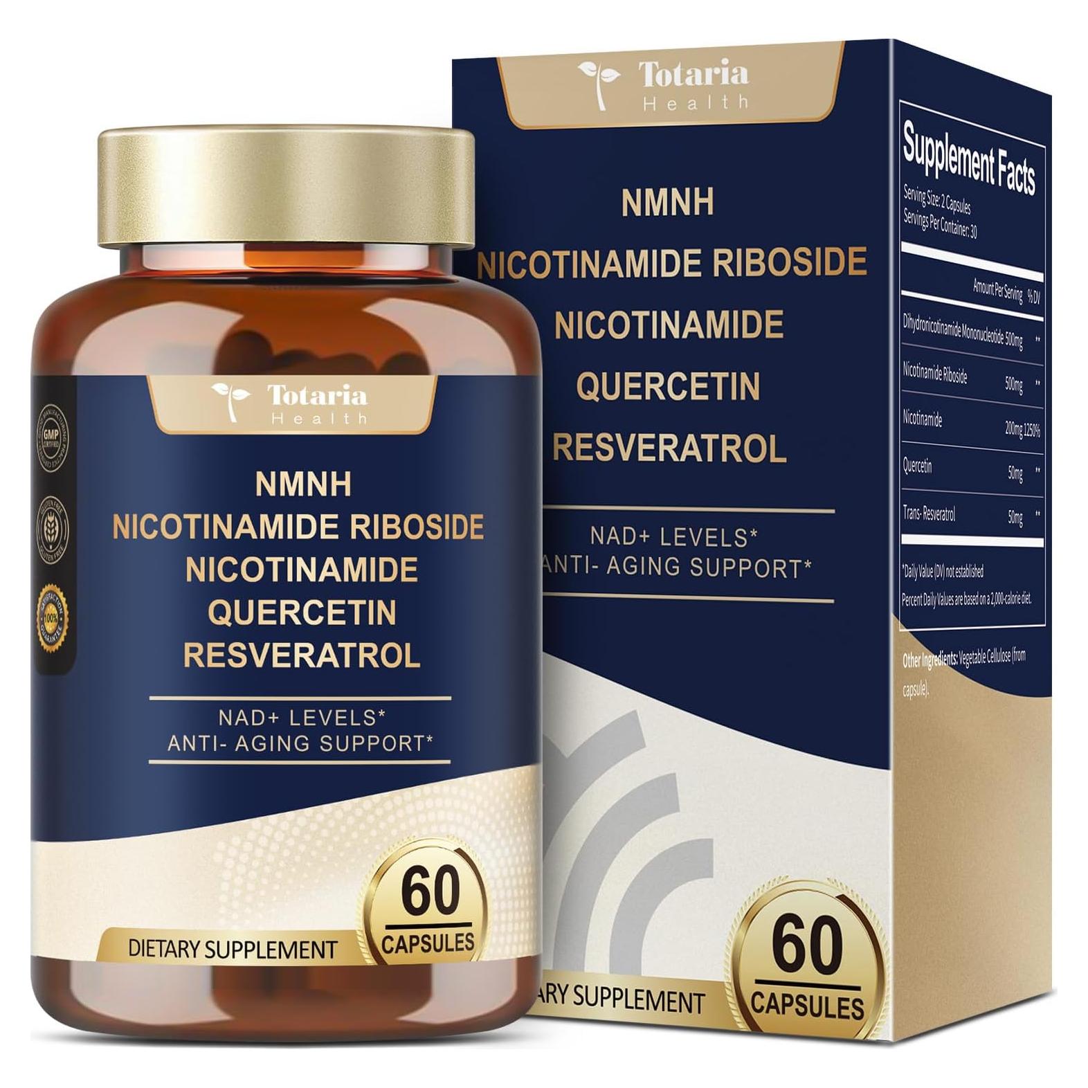 Suplemento de NAD+ Totaria NMNH Ultra Potente 60 Cápsulas