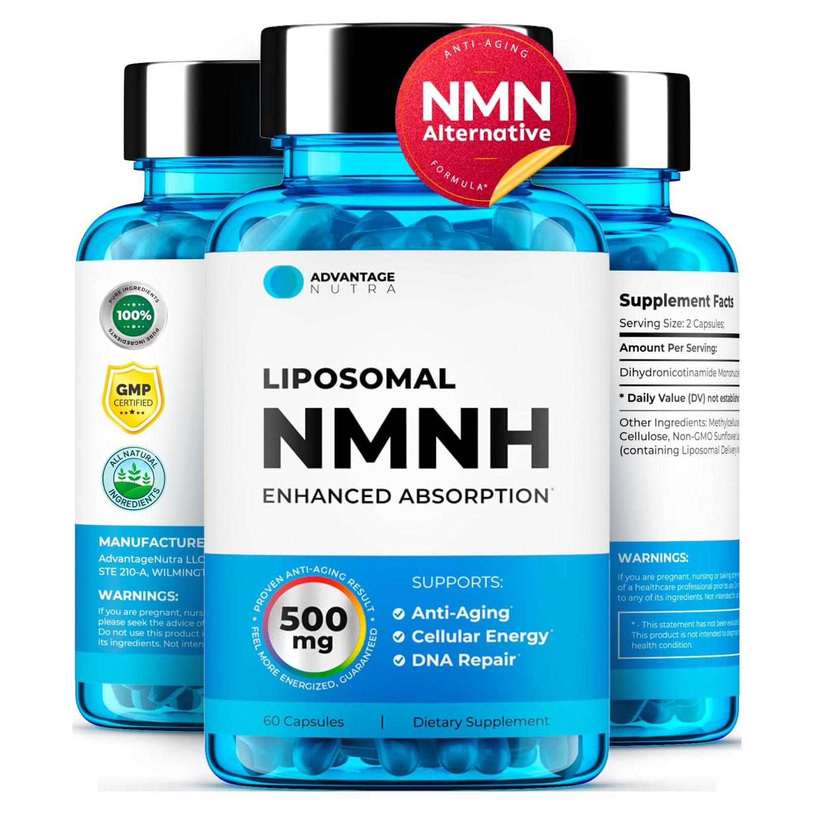 Suplemento Liposomal NMNH 500mg - Anti Envejecimiento 60 Cápsulas