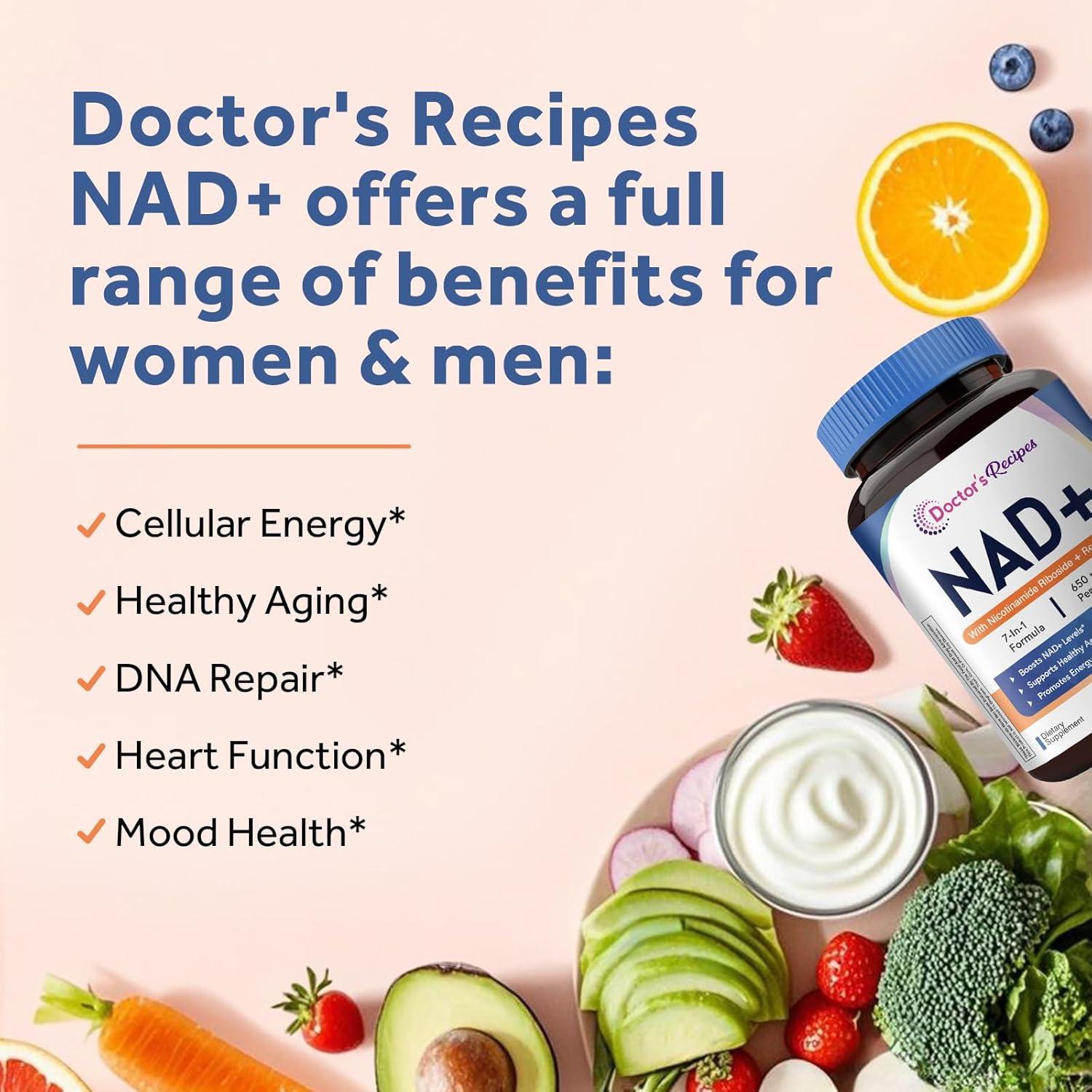 Suplemento NAD Recetas del Doctor 650mg 60 Cápsulas Veganas