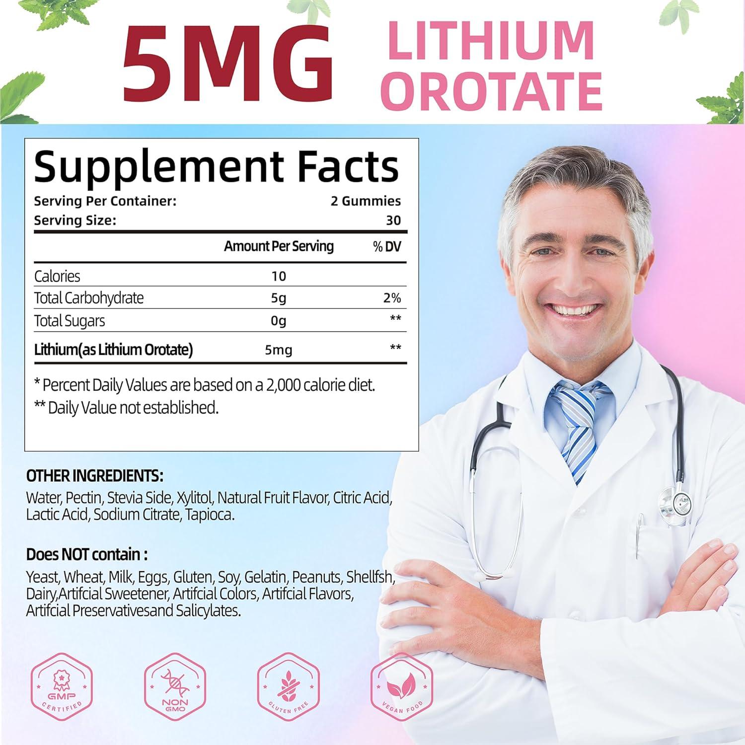 Gomitas Masticables SUGAWITA de Litio 5mg Veganas 60 Unidades