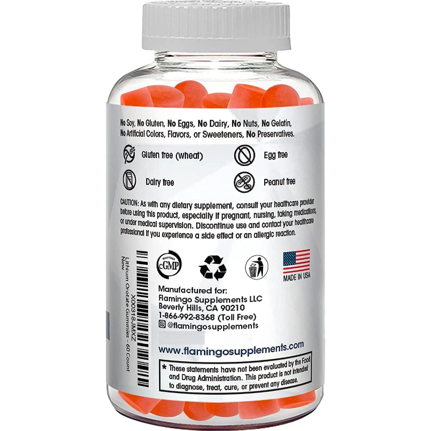 Gomitas de Orotato de Litio 5mg Flamingo - Sabor Fresa - 60 Unidades