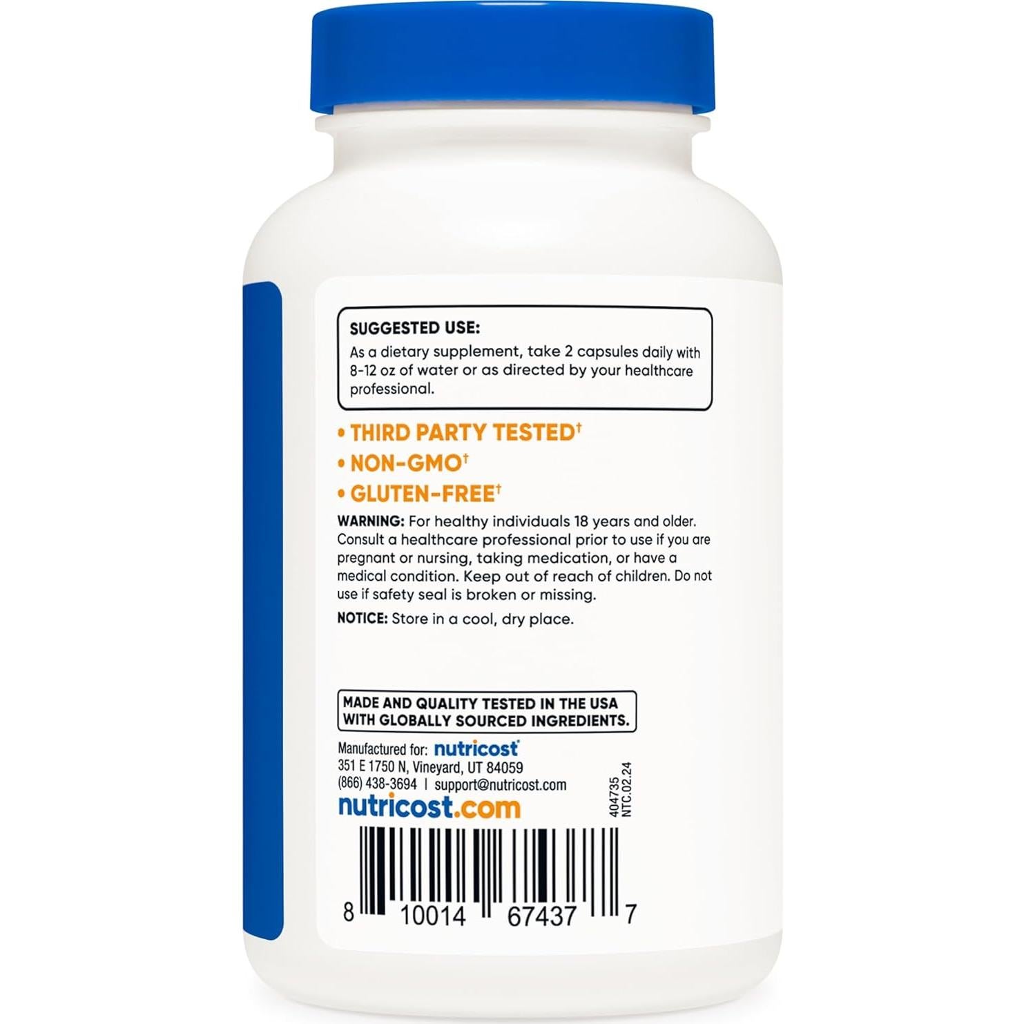 Cápsulas de Estroncio Nutricost 750mg - 120 Cápsulas Vegetariano