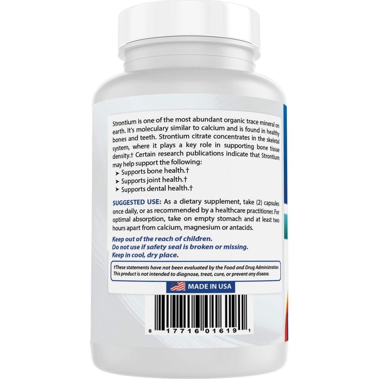 Cápsulas de Estroncio 680mg Mejor Naturales - 90 Unidades
