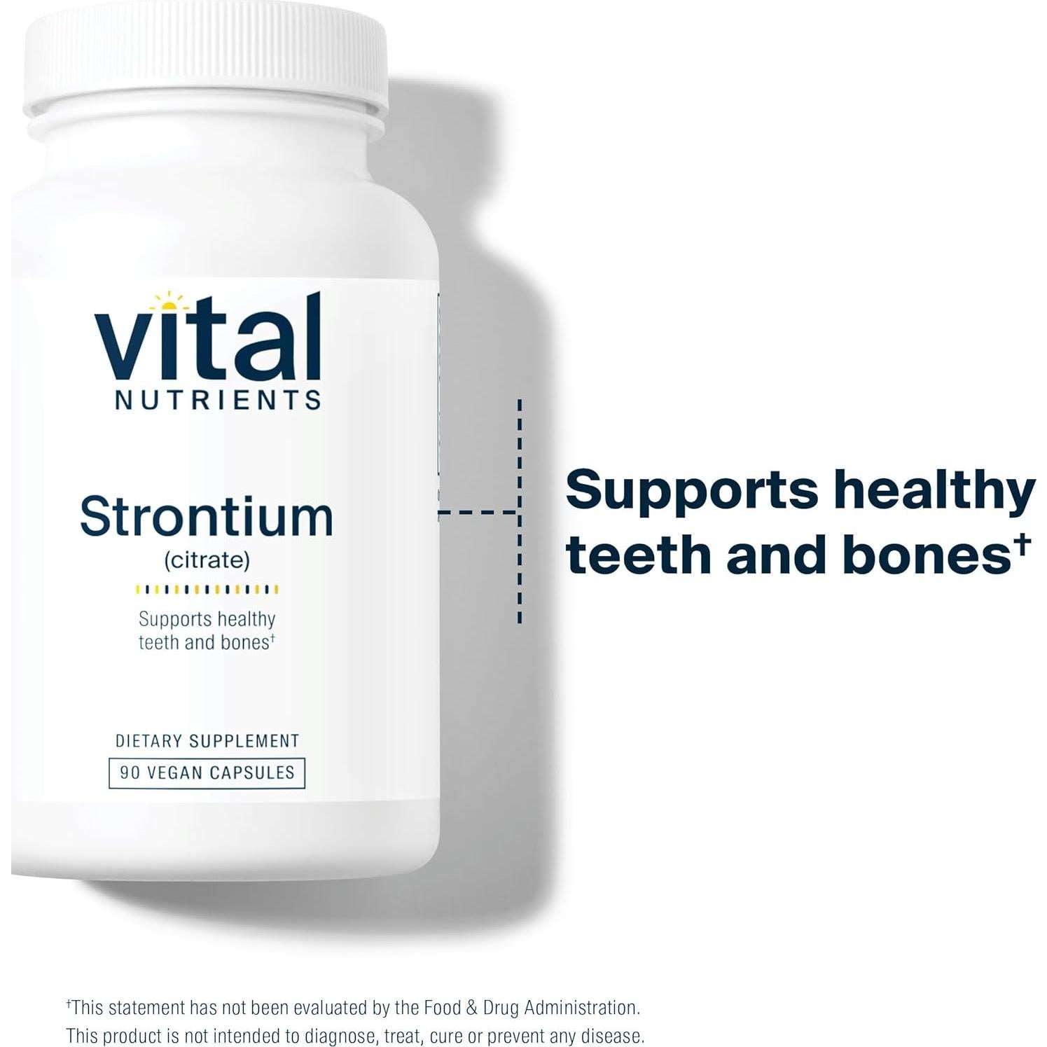 Citrato de Estroncio Vital Nutrients 227mg - 90 Cápsulas Veganas