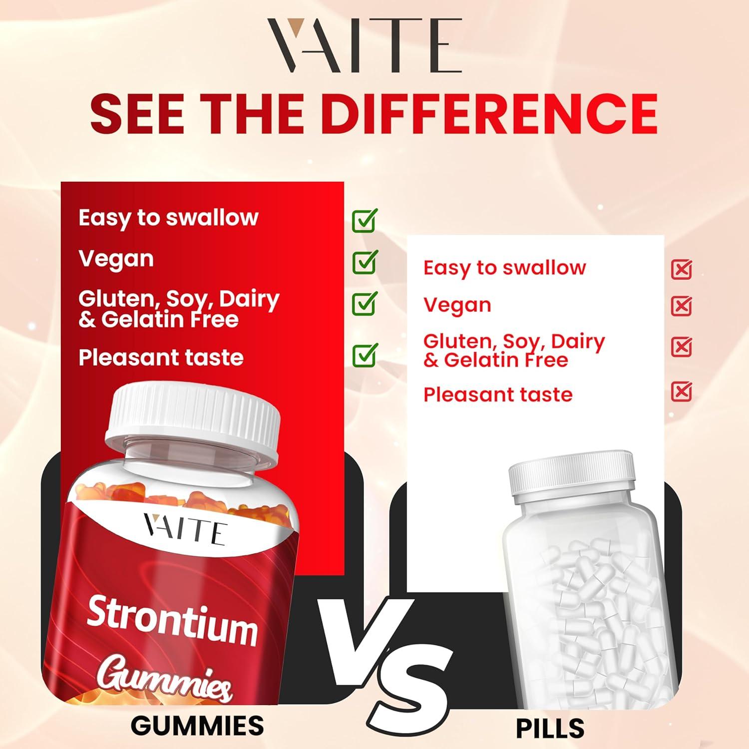 Suplemento Citrato de Estroncio 750mg VAITE - 60 Gomas Veganas