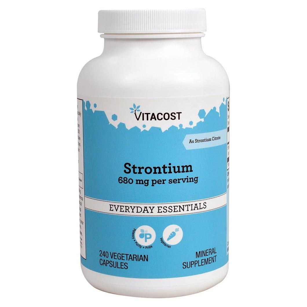 Vitacost Estroncio 680 mg - 240 Cápsulas Vegetarianas