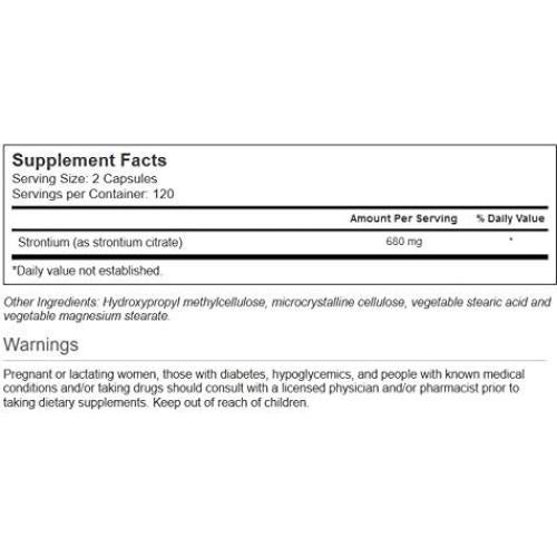 Vitacost Estroncio 680 mg - 240 Cápsulas Vegetarianas