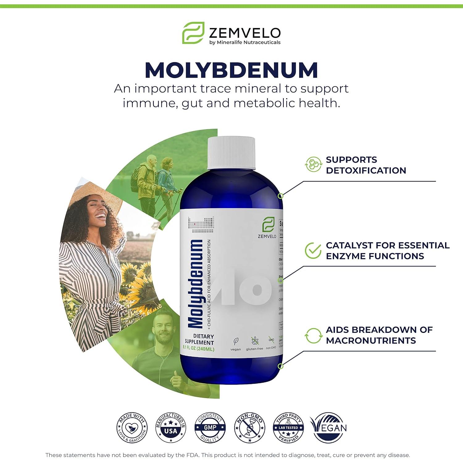 Molybdeno Iónico Líquido Zemvelo 226g - Mineral Traza Energía