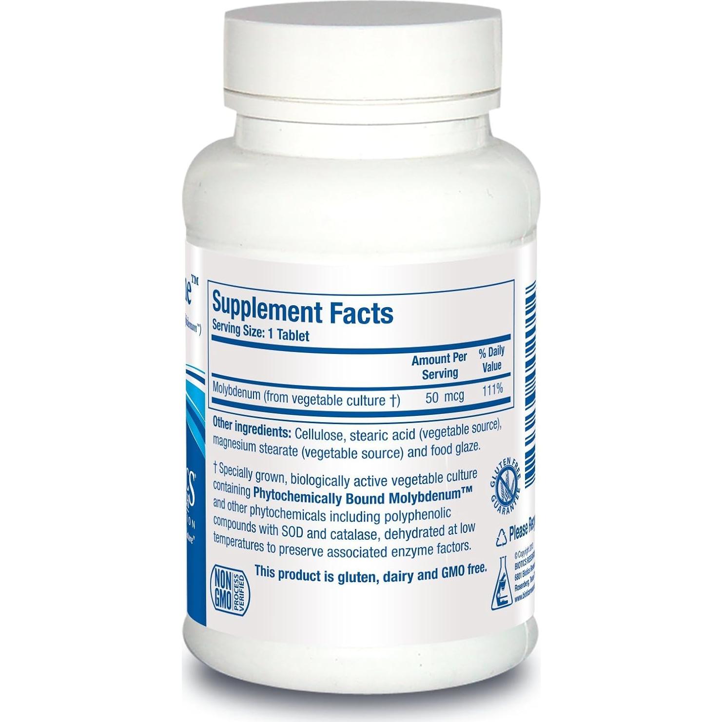 Biotics Research Mo-Zyme Molibdeno 50 mcg 100 Tabletas