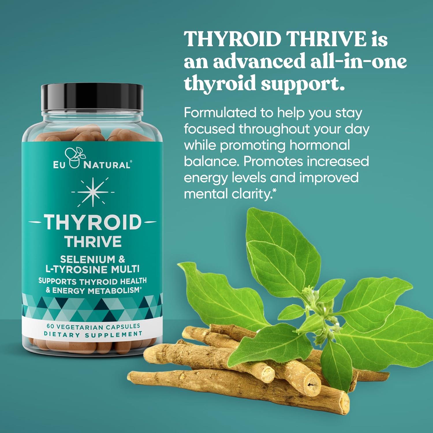 Suplemento Energético Thrive - 60 Cápsulas Vegetarianas - Zinc, Selenio, Yodo