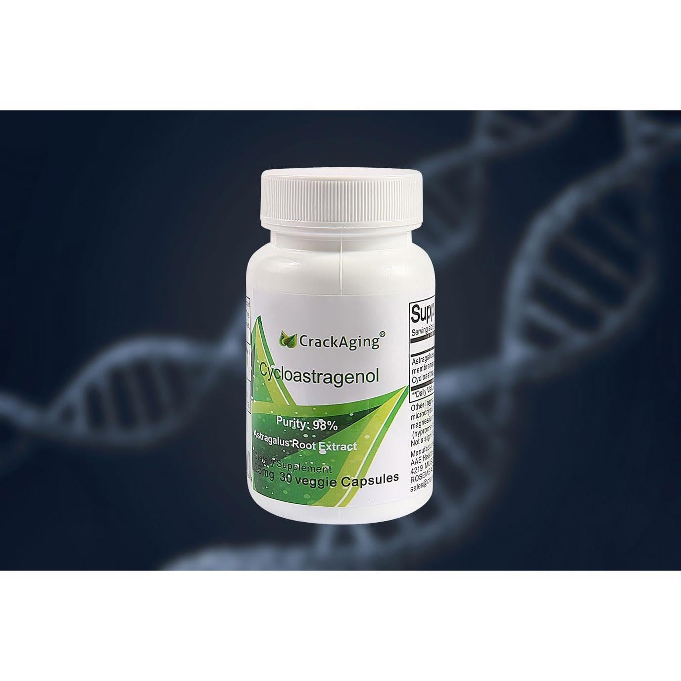 Suplemento Anti Envejecimiento Cycloastragenol 98% 25mg 30caps Crackaging