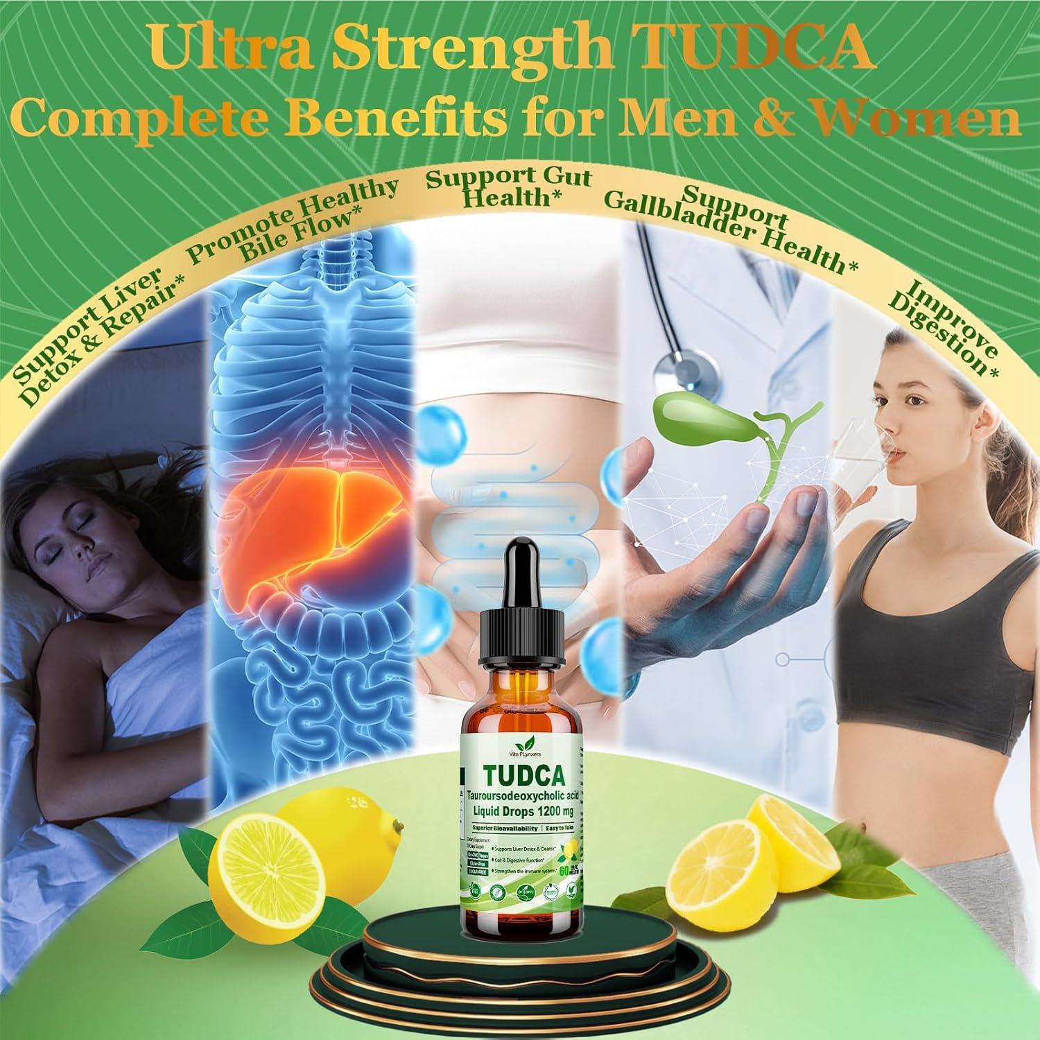 Gotas Líquidas TUDCA 1200mg Vita PLynxera - Soporte Hepático y Biliar