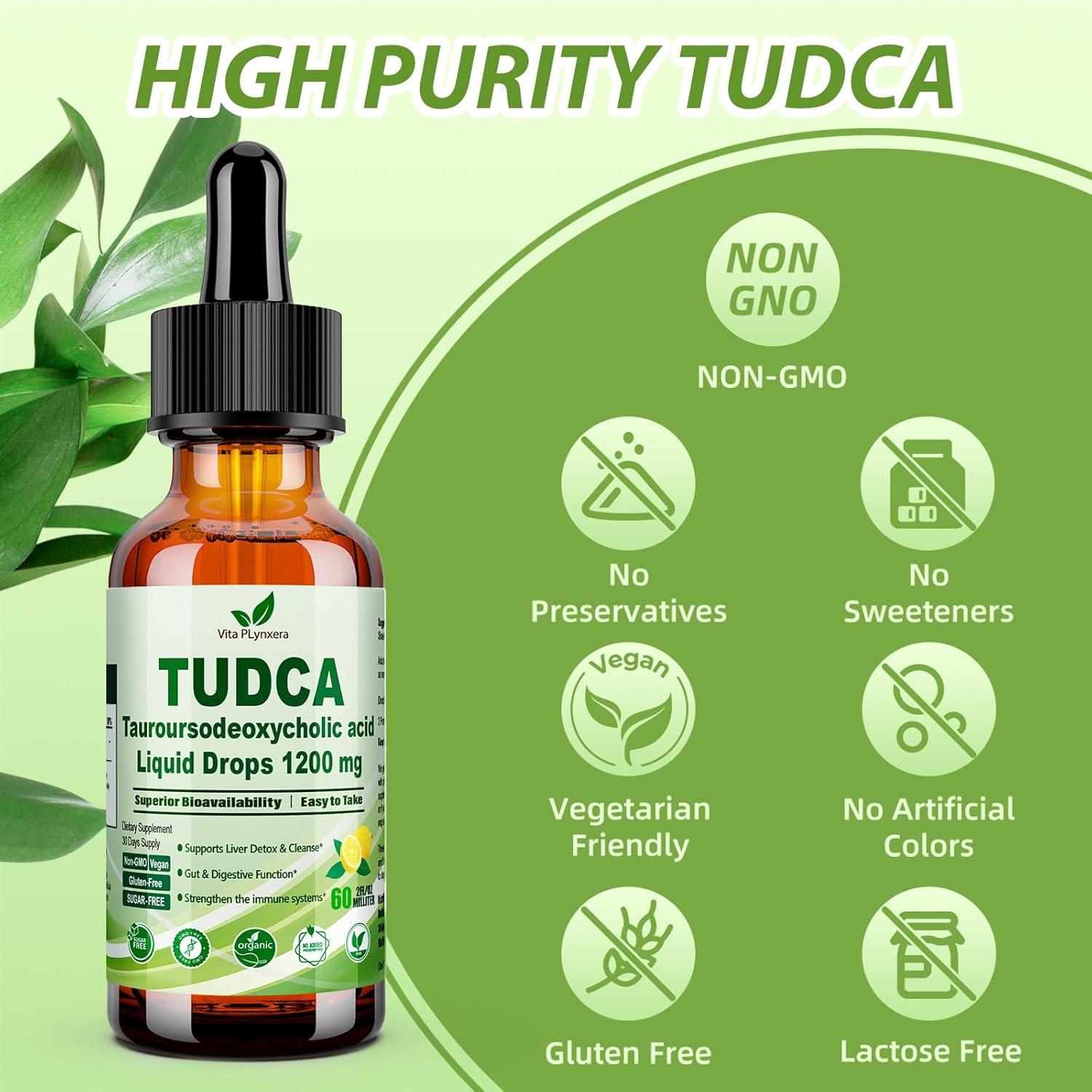 Gotas Líquidas TUDCA 1200mg Vita PLynxera - Soporte Hepático y Biliar