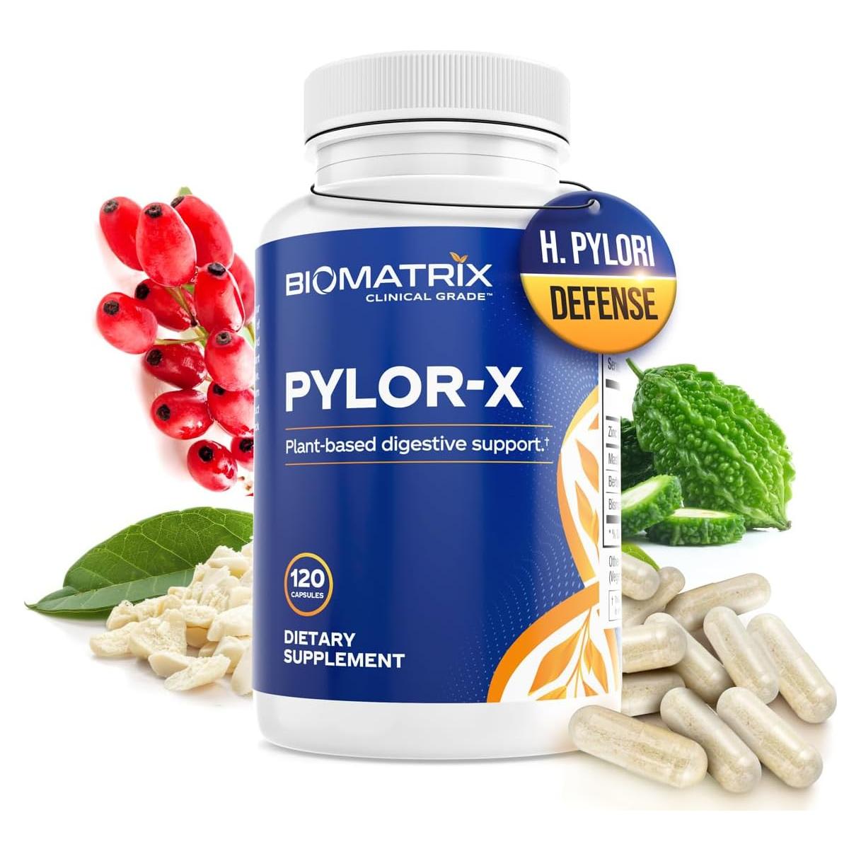 Suplemento Digestivo BioMatrix Pylor-X - 120 Cápsulas