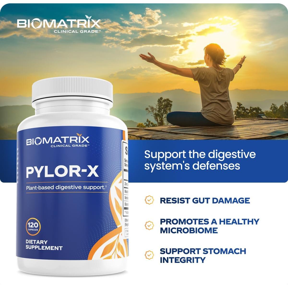Suplemento Digestivo BioMatrix Pylor-X - 120 Cápsulas