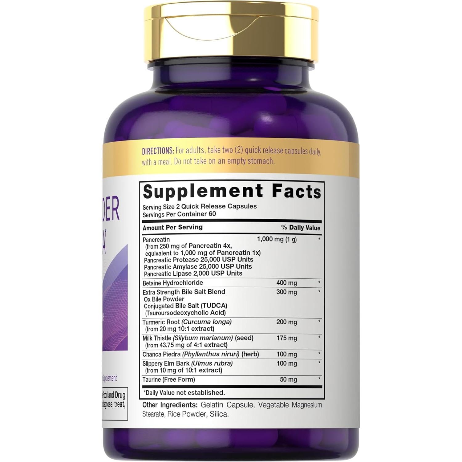 Suplemento Digestivo Carlyle | Fórmula de Vesícula Biliar | 120 Cápsulas