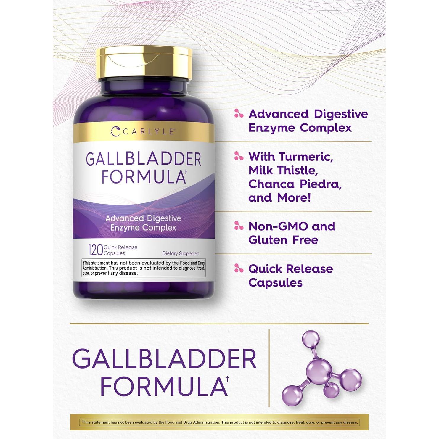 Suplemento Digestivo Carlyle | Fórmula de Vesícula Biliar | 120 Cápsulas