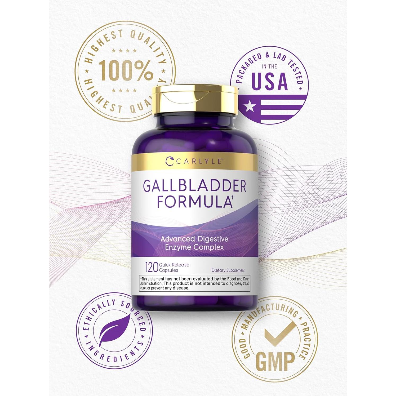 Suplemento Digestivo Carlyle | Fórmula de Vesícula Biliar | 120 Cápsulas