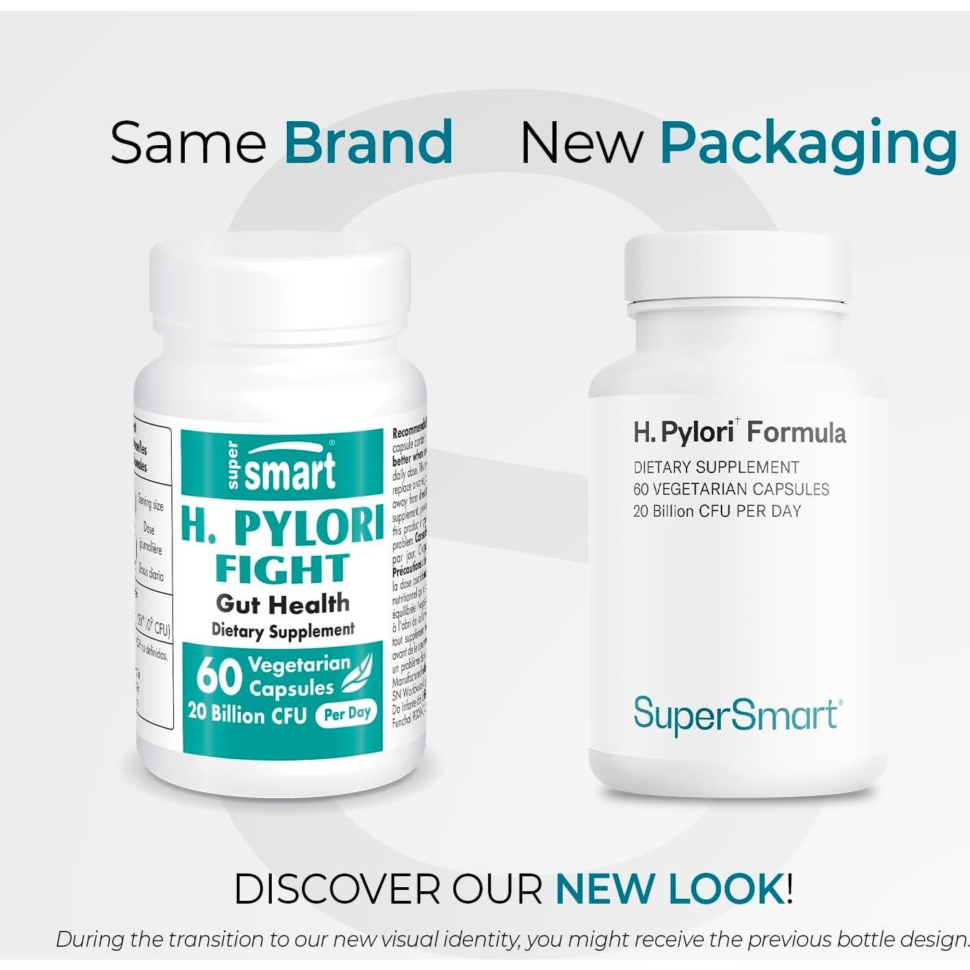 Suplemento Probiotico H. Pylori Supersmart 60 Cápsulas Veganas