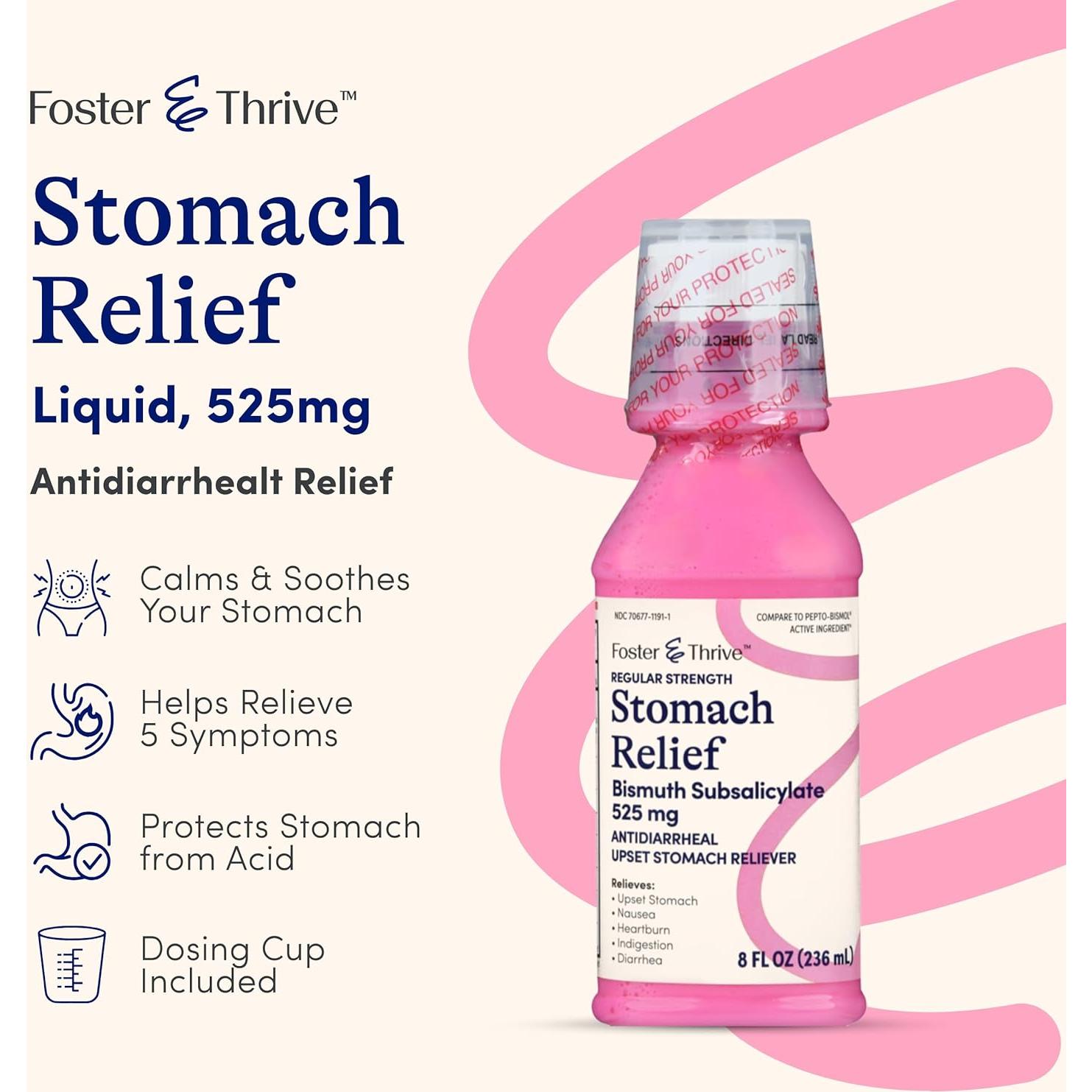 Líquido Alivio Estomacal Foster & Thrive 236 ml - 525 mg Bismuto