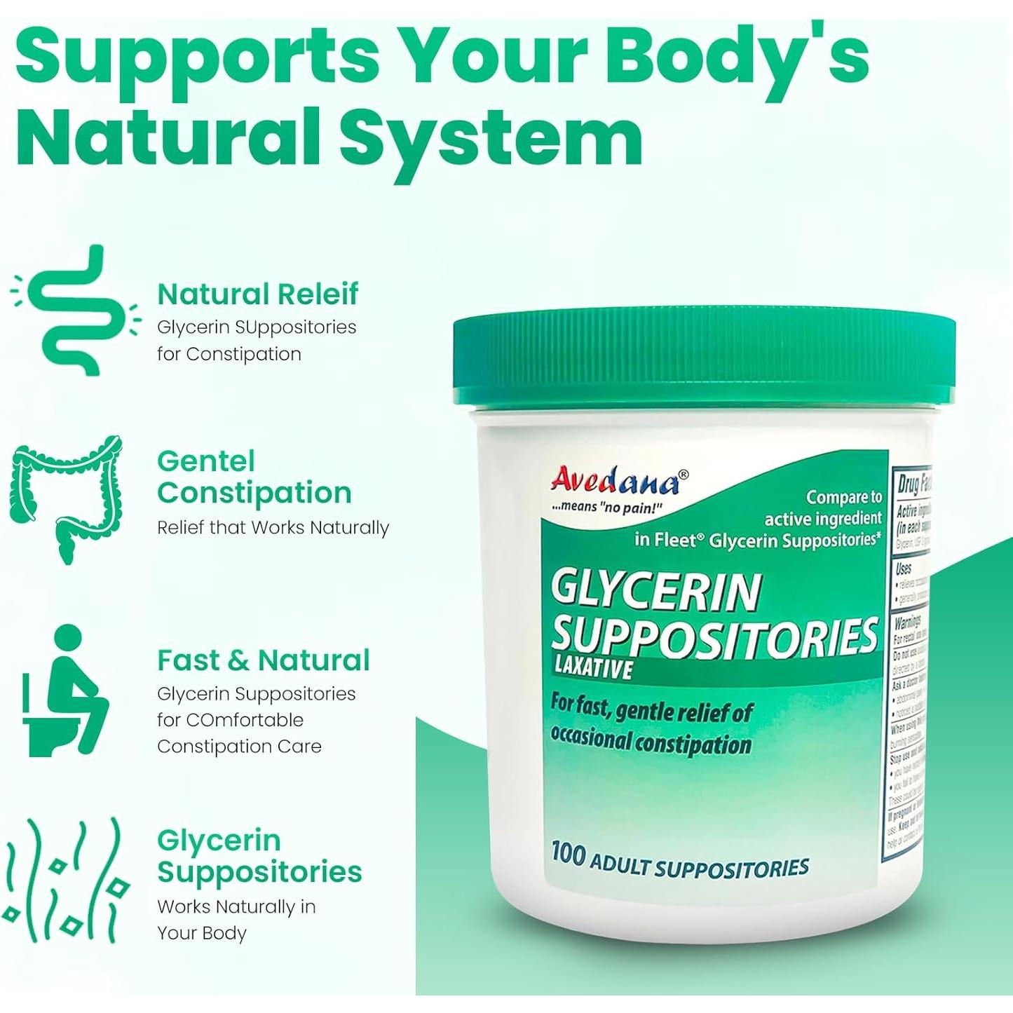 Supositorios Laxantes Avedana 100 Unidades 2g Glicerina Adulto