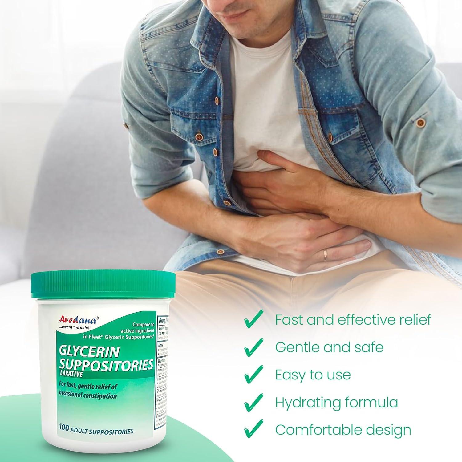 Supositorios Laxantes Avedana 100 Unidades 2g Glicerina Adulto