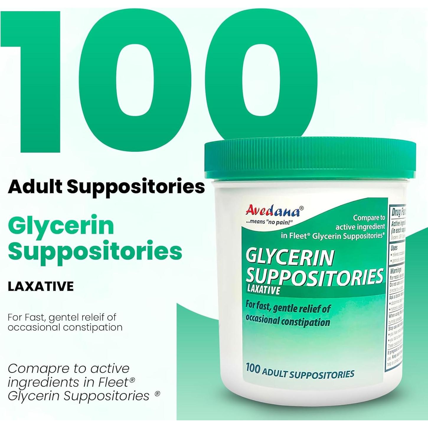 Supositorios Laxantes Avedana 100 Unidades 2g Glicerina Adulto