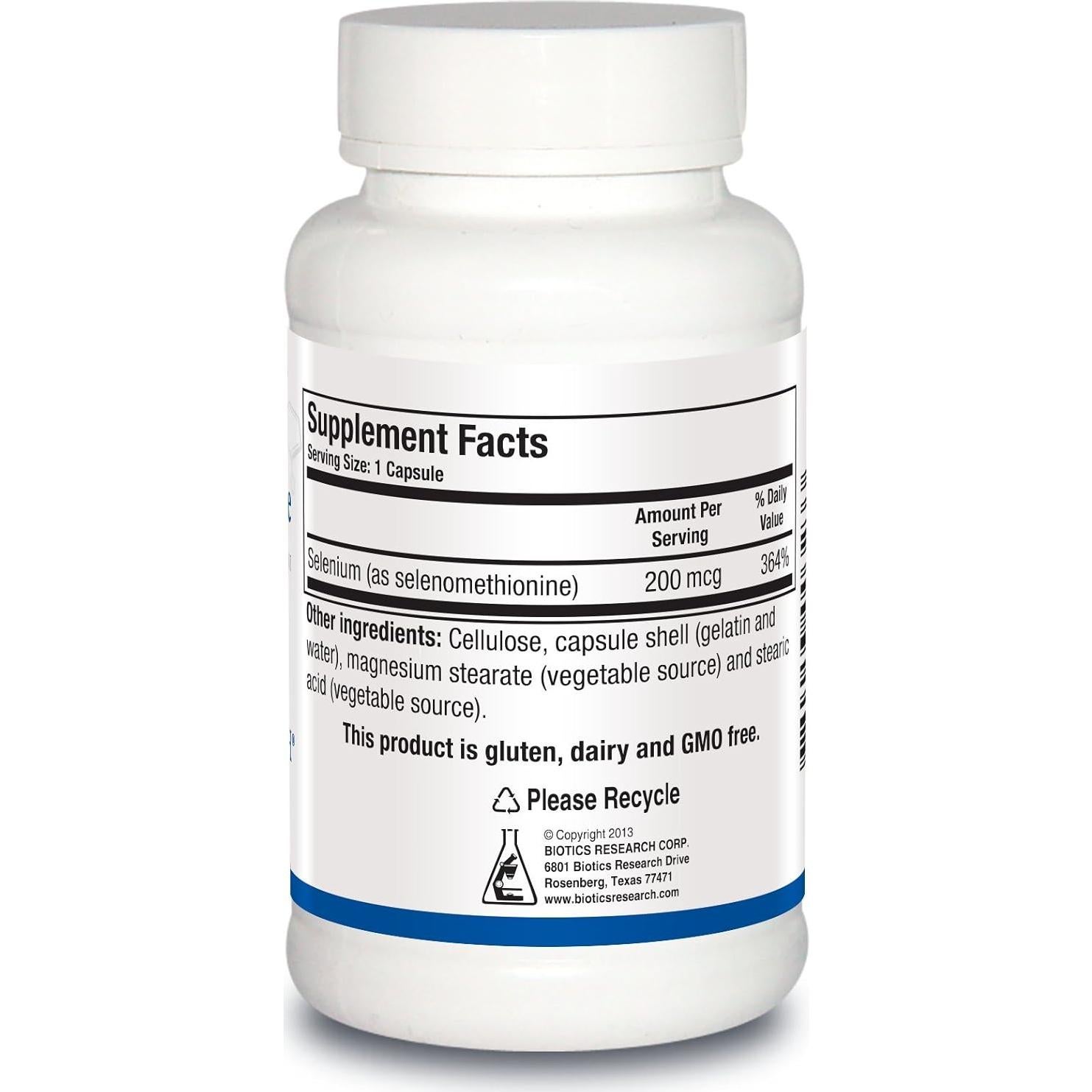 Selenometionina Biotics Research 90 cápsulas - Antioxidante y salud tiroidea