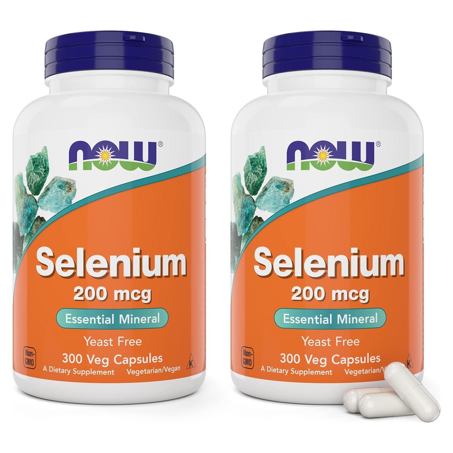 Cápsulas de Selenio 200 mcg NOW - 300 Conteo Veganas